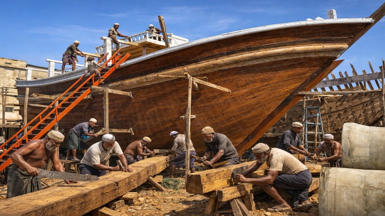 Man Build a Full Size Wooden Ship From Raw Logs | Handmade Wooden Ship ...