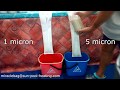 Miraclebag  comparison of 1 micron and 5 micron filter material