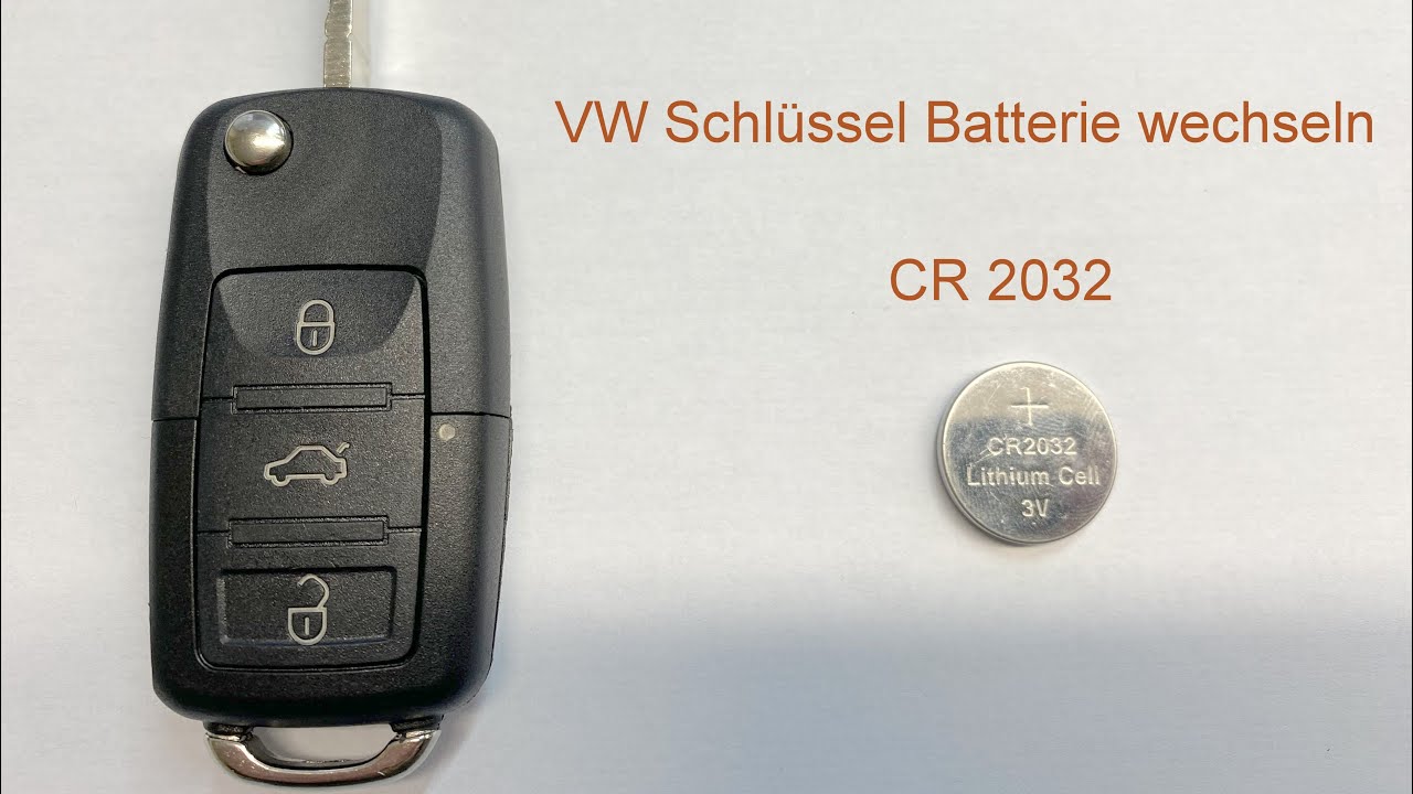 VW Passat Schlüssel Batterie wechseln CR2032 3V 