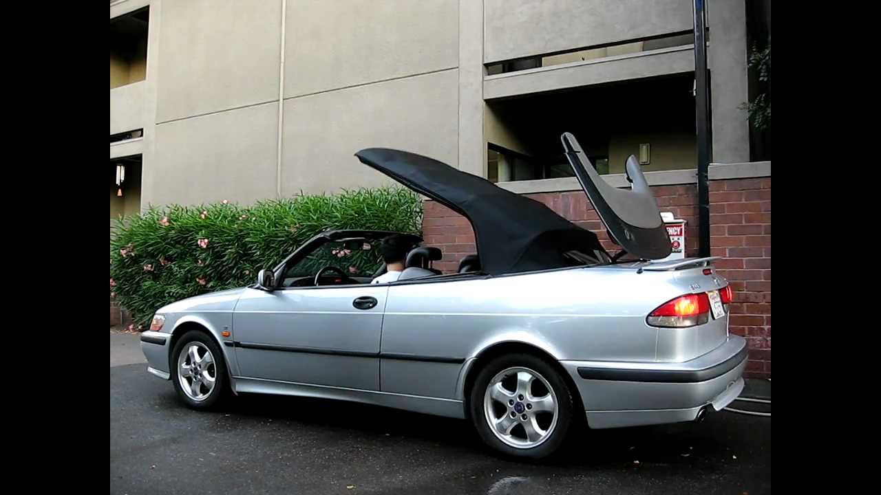 2000 SAAB 93 SE Convertible Top Down Action YouTube
