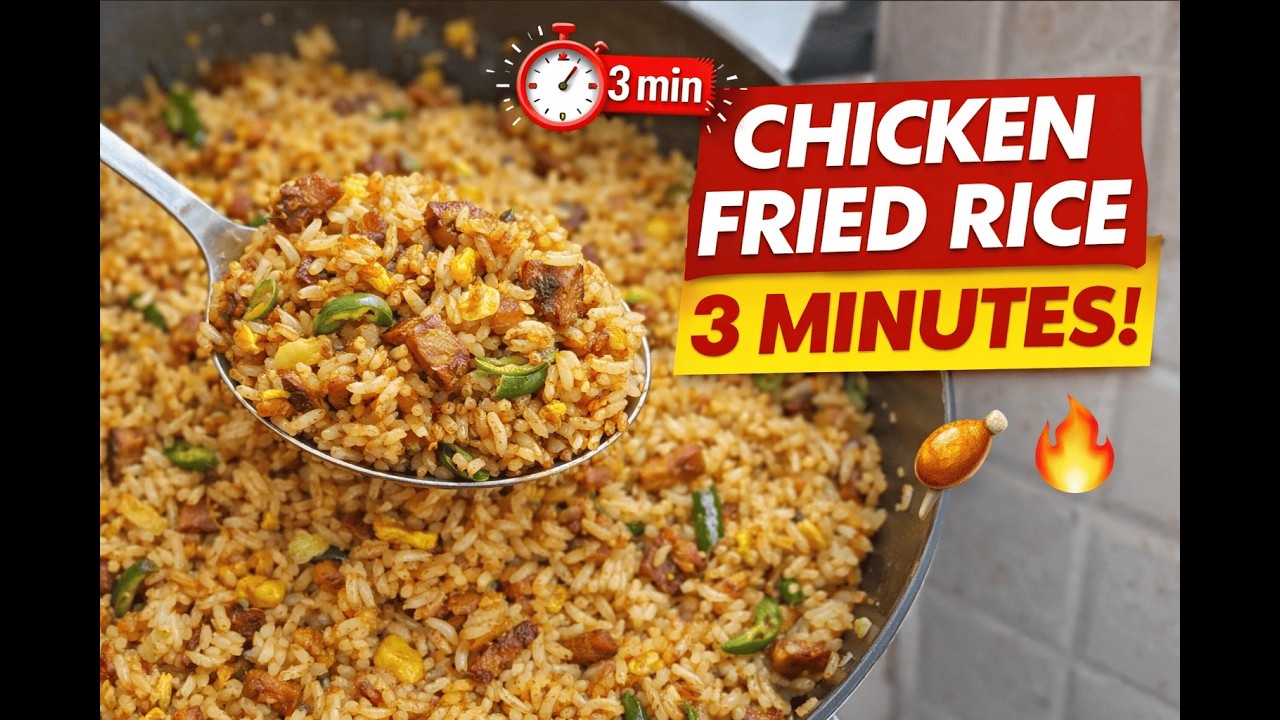 3 Minute Chicken Fried Rice | Quick & Easy Recipe