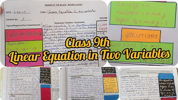 Linear Equation in Two Variables  class 9th lesson plan for B.Ed