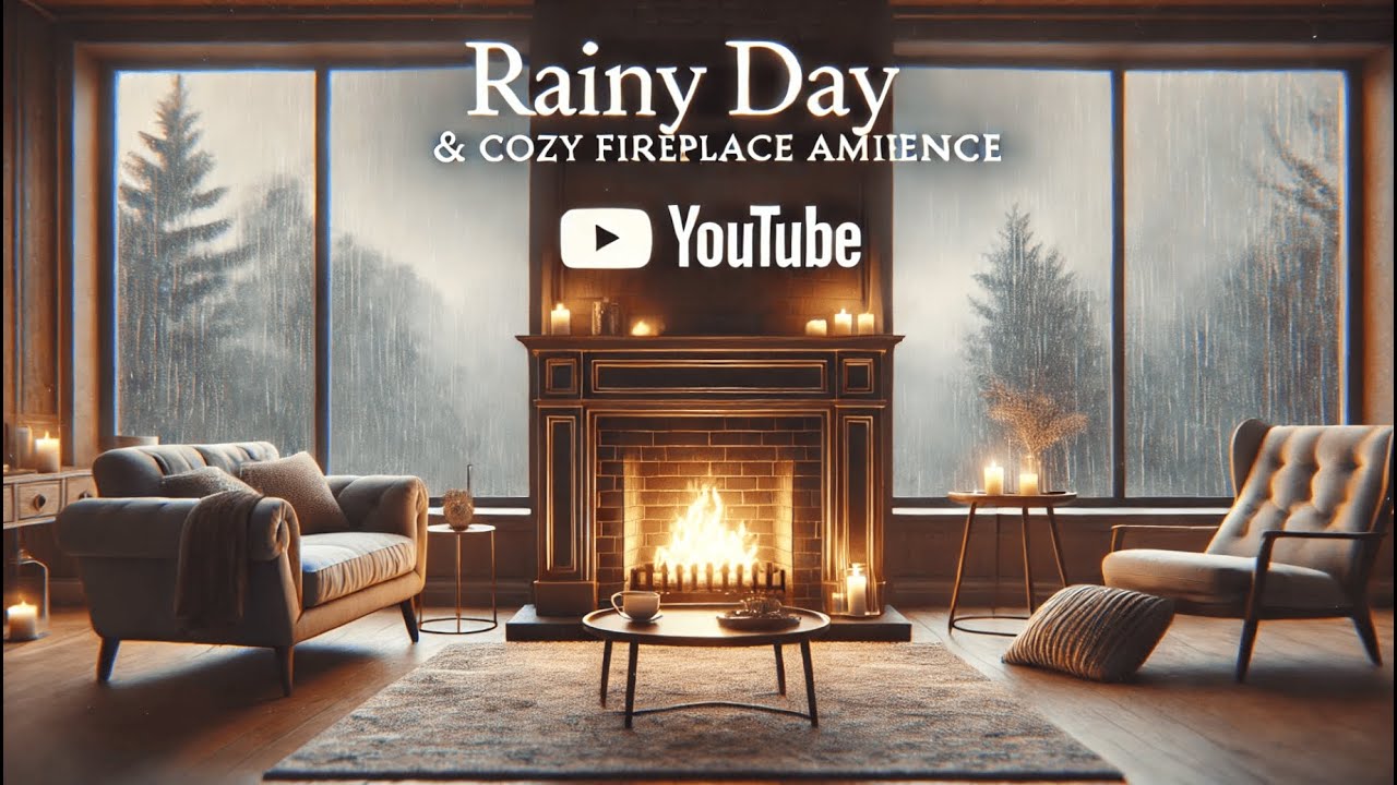 🌧️ Rainy Day & Cozy Fireplace Ambience | Relaxing Rain Sounds for Sleep ...