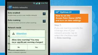 How to set the Access Point Name (APN) and turn on data settings in LG® Optimus L9 :Tutorial screenshot 5