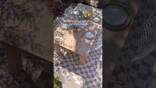 Backyard disaster makeover reveal #backyardmakeover #outdoordining #outdoorliving #powerwashing