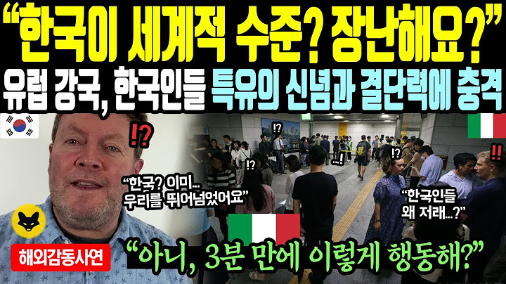 《해외감동사연》한국이 세계적 수준이라고? 지금 장난해요? 유럽 강국, 한국인들 특유의 신념과 결단력에 충격받은 이유