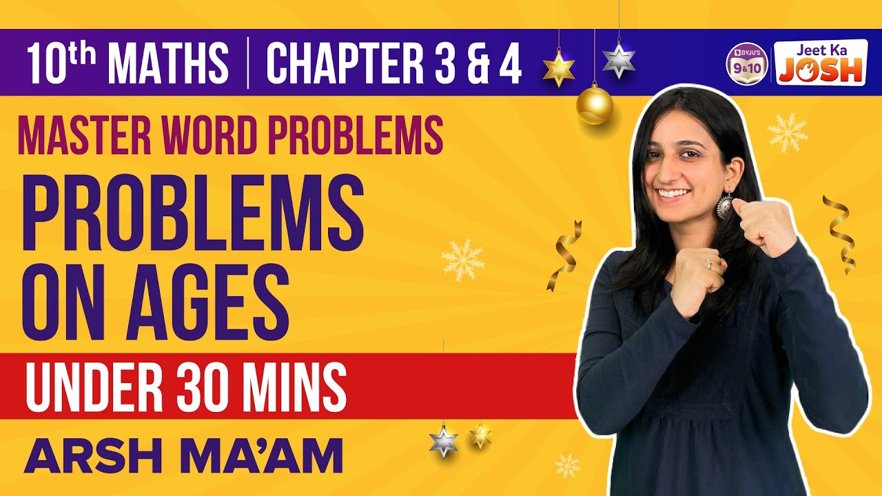 Solving CBSE Class 10 Important Maths Word Problems (Ages) to ACE Class ...