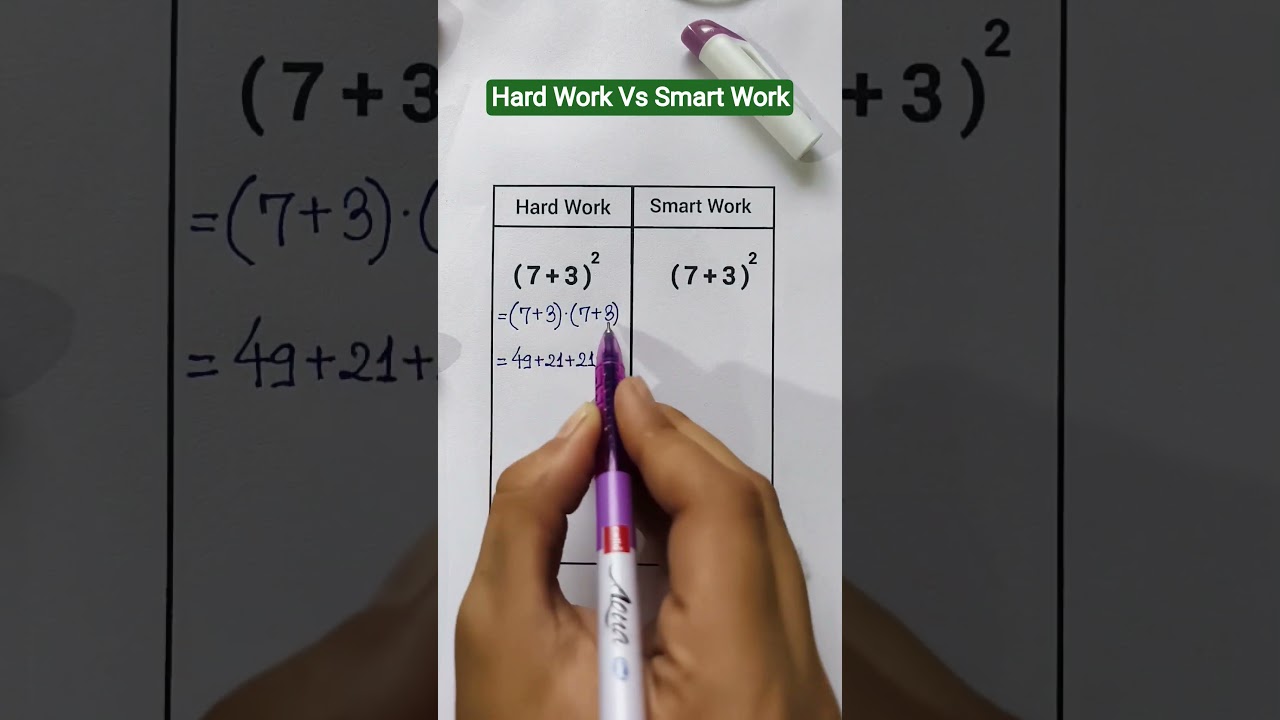 Smart Vs Hard Work #maths #mathstricks #shortsfeed #mathematics #mathskills