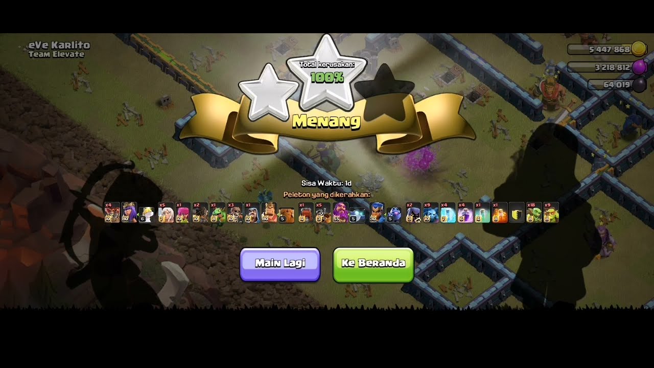 3 star BASE Eve karlito - clash of clans