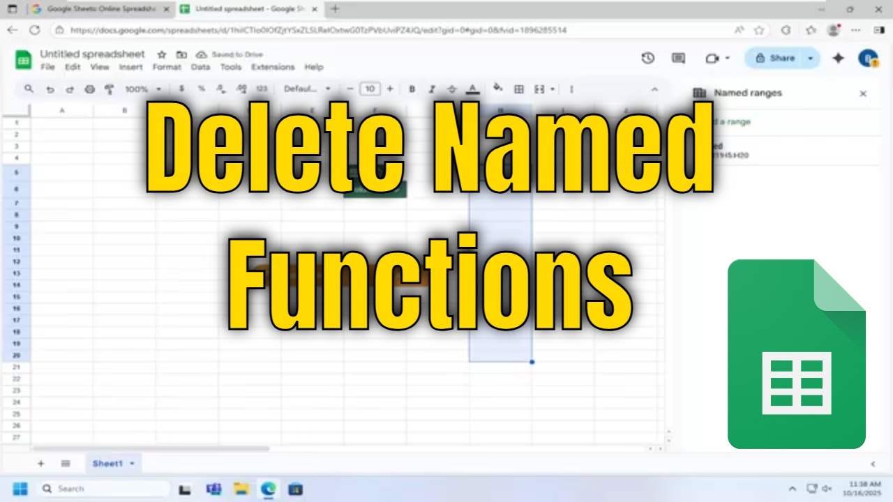 How To Delete Named Functions on Google Spreadsheets [Guide] - YouTube