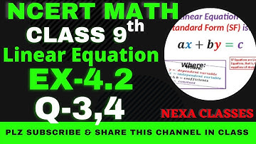 Ex-4.2 Q-3,4 | Chapter 4 | Linear Equation | Class 9th NCERT Math |
