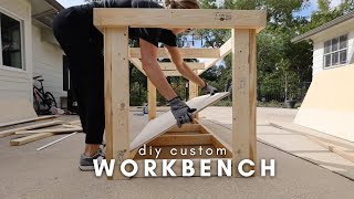 DIY Custom Workbench Build! // Custom Work Table With Wheels // Workbench Ideas