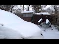 Cleaning the snow off my cars as fast as possible