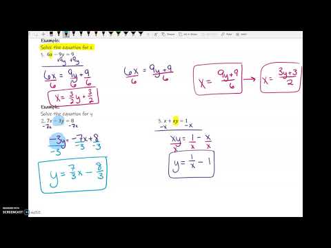 A2 A1.3-A1.4 Solve/Rewrite Linear Equations and Functions - YouTube