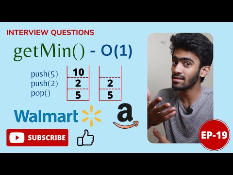 Walmart - Amazon Interview Question | getMin() - Stack O(1) | Daily Dose-19 | Tamil | code io