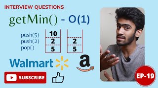 Walmart - Amazon Interview Question | getMin() - Stack O(1) | Daily Dose-19 | Tamil | code io Net Worth