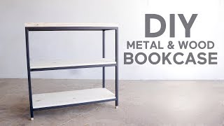 3 Tier Metal & Wood Book Shelf | Modern Builds | DIY