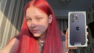 картинка: Iphone 14 Pro Deep Purple распаковка + аксессуары✨🧸