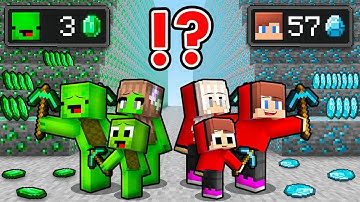 Mikey EMERALD vs JJ DIAMOND Family Mine RACE Battle in Minecraft ! (Maizen)