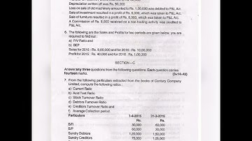 6th sem b.com management accounting question paper Bangalore university | important questions