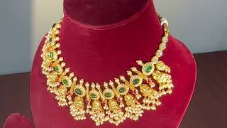 Exquisite 22k Gold Lakshmi Necklace | GN4684 Traditional Indian Temple Jewellery | Totaram Jewelers