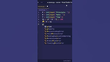 Python program used to find simple interest #shorts