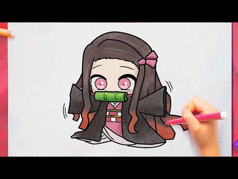 How to draw NEZUKO easy step by step DEMON SLAYER