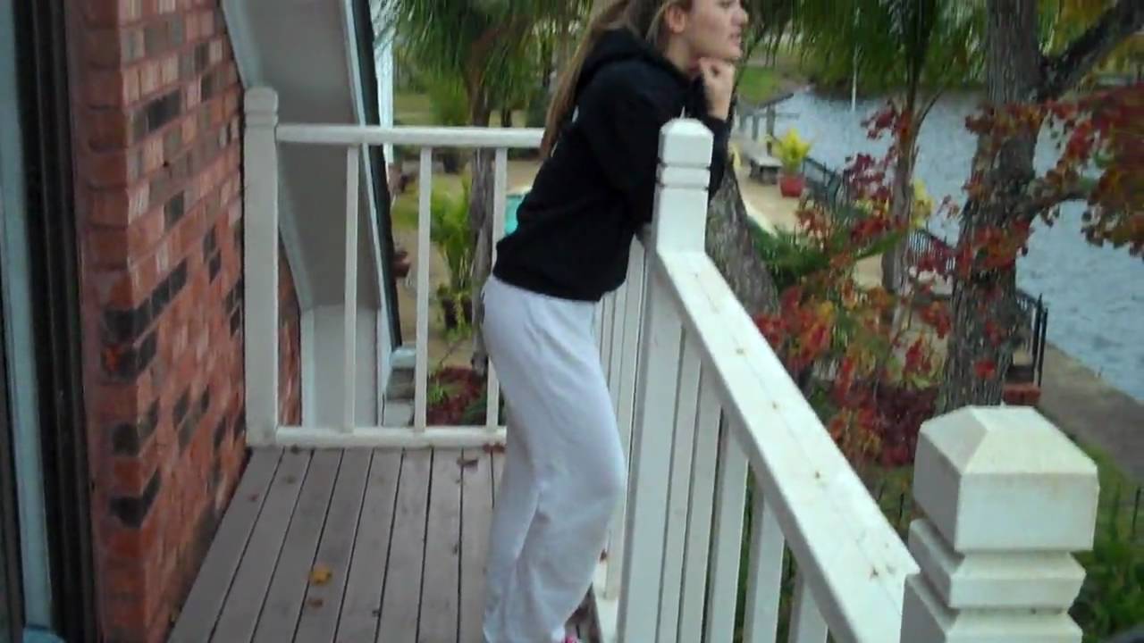 Girl falls off balcony YouTube