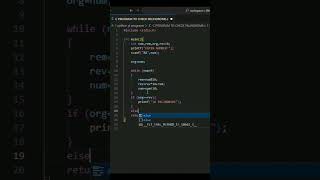 C PROGRAM TO CHECK PALINDROME NUMBER