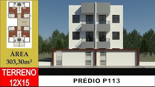 Prédio P113 - 12x15 - 12 apartamentos