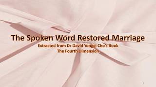Download Lagu The Spoken Word Restored Marriage by Dr Yonggi Cho MP3