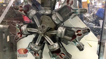 Jacobs R-755 Radial Engine cutaway in motion