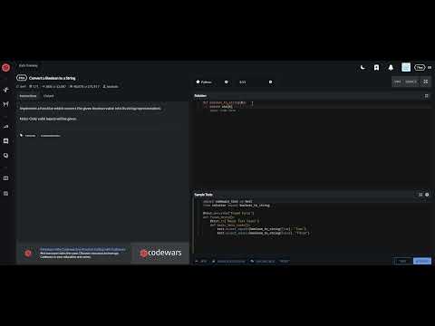 codewars python  Convert a Boolean to a String