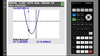 Find Minimum of a Quadratic Function with TI 84
