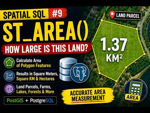 ST_Area()Explained in PostGIS|How to Calculate Polygon Area in PostGIS using ST_Area()|Spatial SQL#9