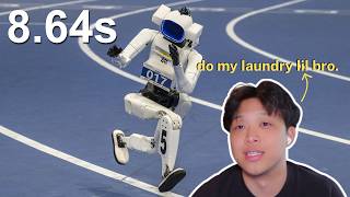 why can robots do 100m in 8.64s but not my laundry?