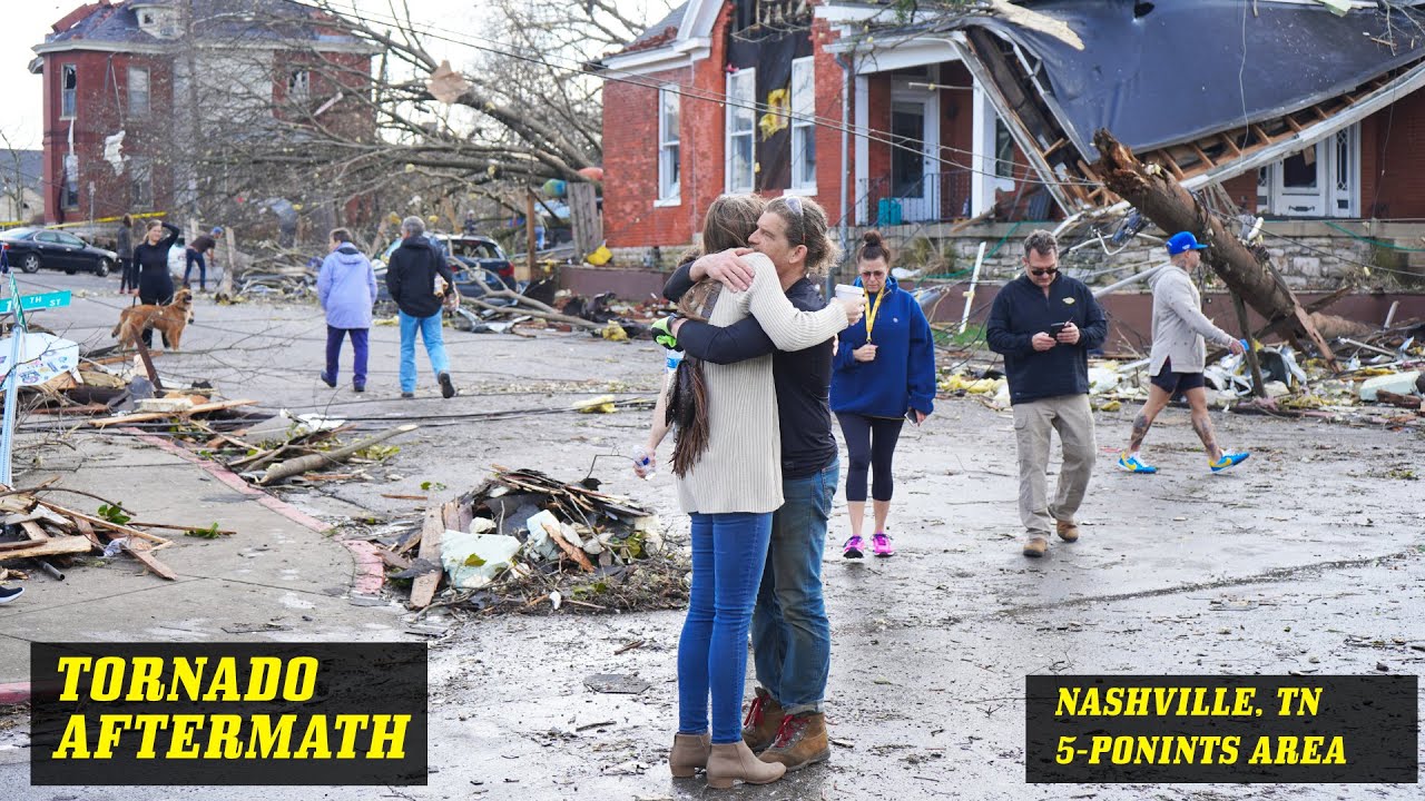 Nashville, Tennessee Tornado Aftermath (5 Points Area) 3/3/2020 RAW