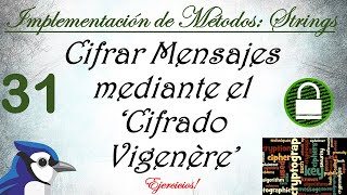 Ejercicio 31: Cifrar Mensajes mediante el ''Cifrado de Vigenère' || Java