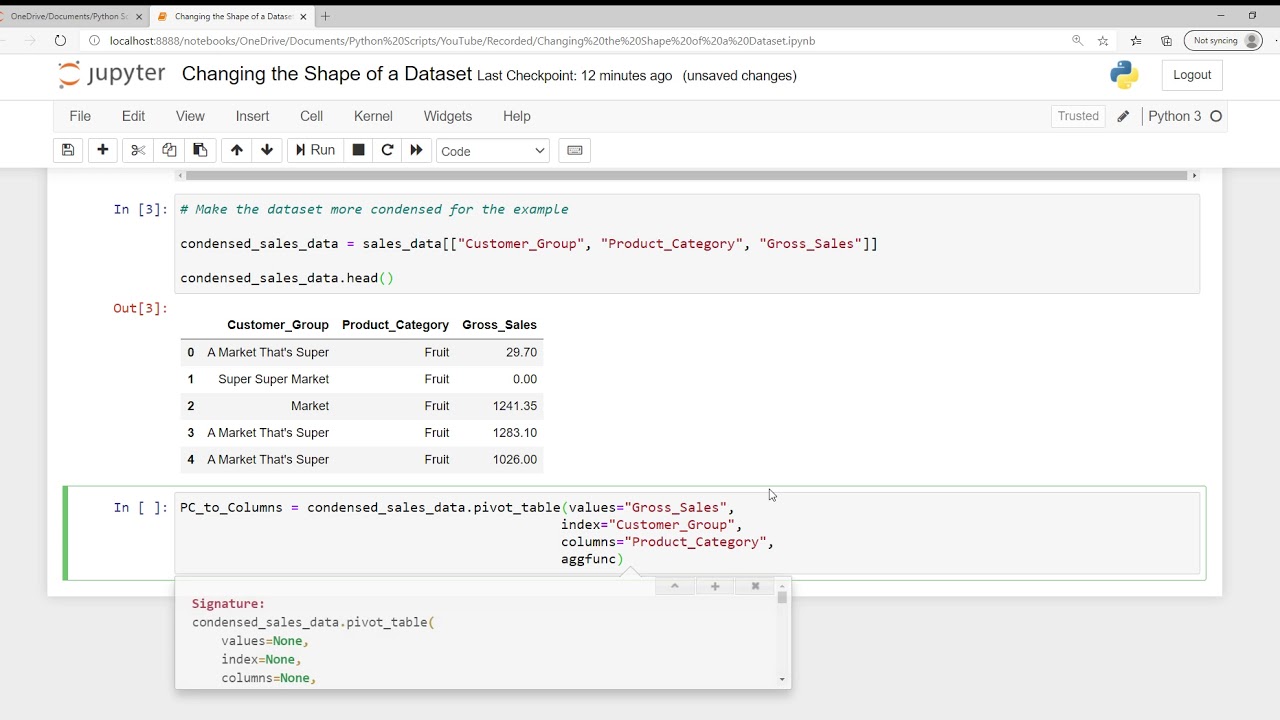 Python and Pandas - Changing the Shape of a Dataset - YouTube