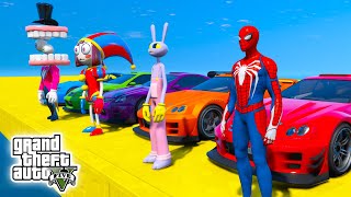 GTA 5 SPIDER-MAN 2, POPPY PLAYTIME, SONIC Join in Epic New Stunt Racing #958