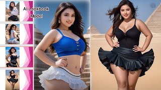 4K AI Plus Size Indian AI Lookbook Model PART A Majestic Stroll at The Pyramids 💖Comedy life history