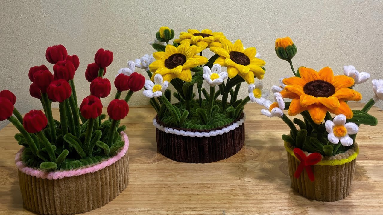 🎇 DIY Flowers Using Pipe Cleaners 🌼 Beautiful Room Decor Ideas & Detailed Instructions 🌸🌻