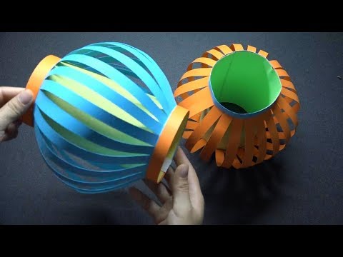 How to Make Fancy Paper Lantern Ball - A Colorful Diwali Lantern - Origami Tutorial