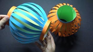 How To Make Fancy Paper Lantern Ball - A Colorful Diwali Lantern - Origami Tutorial