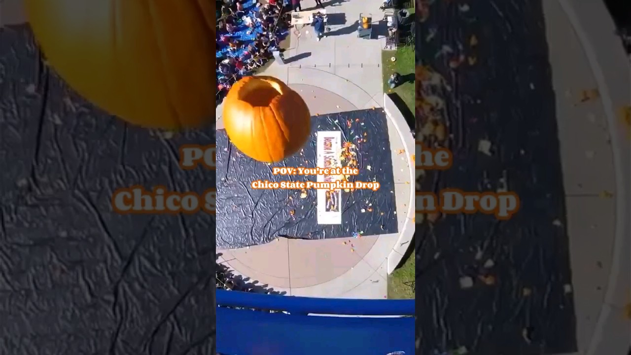 Smash Pumpkins at the Annual Chico State Pumpkin Drop in Chico, California 🎃 │ Explore Butte County
