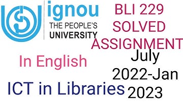 BLIE 229 Solved Assignment July 2022-Jun 2023 #ignousolvedassignment #ignou #assignment
