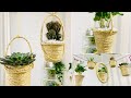 Waste materials ഉപയോഗിച്ച് അടിപൊളിയായി ചെടികൾ hang ചെയ്യാം😊 | DIY Hanging Planter idea