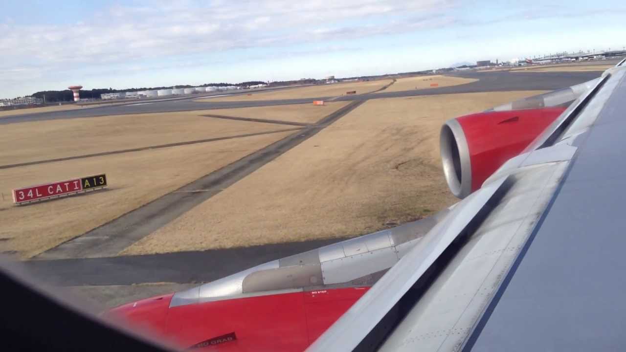 Virgin Atlantic Airbus A340-300 Takeoff Tokyo Narita Airport