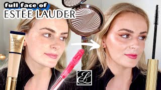 full face of ESTÉE LAUDER!! 💖 trying *new* makeup + drugstore brushes!