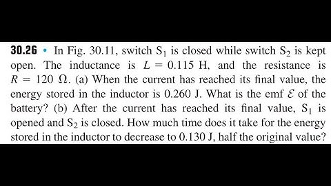 In Fig. switch is closed while switch is kept open. The inductance is and the resistance is (a) Whe